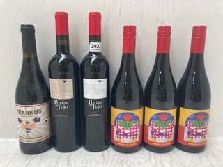 (COLLECTION ONLY) 6 X ASSORTED RED WINES TO INCLUDE PORTAS DO TEJO 2021 750ML VOL 13.5% (PLEASE NOTE: 18+YEARS ONLY. ID MAY BE REQUIRED): LOCATION - BR2
