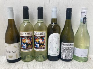 (COLLECTION ONLY) 6 X ASSORTED WHITE WINES TO INCLUDE CANTINE ERMES CHIANCO 2022 750ML VOL: 12.5% (PLEASE NOTE: 18+YEARS ONLY. ID MAY BE REQUIRED): LOCATION - BR2
