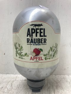 (COLLECTION ONLY) APFEL RAUBER DRAUGHT CIDER 8L VOL: 4.5% BBE: 09/08/23 (PLEASE NOTE: 18+YEARS ONLY. ID MAY BE REQUIRED): LOCATION - BR2