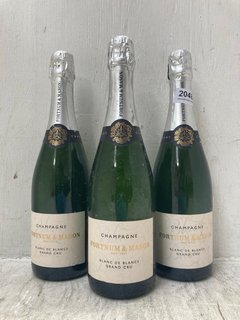 (COLLECTION ONLY) 3 X FORTNUM & MASON BLANC DE BLANCS GRAND CRU CHAMPAGNE 750ML VOL: 12% (PLEASE NOTE: 18+YEARS ONLY. ID MAY BE REQUIRED): LOCATION - BR3