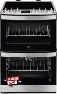 AEG ELECTRIC INDUCTION DOUBLE OVEN: MODEL CIB6733ACM - RRP £1099: LOCATION - B2