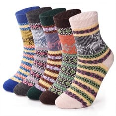 10 X ELIFEACC 5 PAIRS THERMAL WOMENS SOCKS WARM THICK KNITTING WINTER SOCK FOR LADIES , UK 3-7 EU 35-39  - TOTAL RRP £117: LOCATION - B