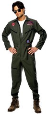 QTY OF ADULT FANCY DRESS TO INCLUDE SMIFFYS TOP GUN COSTUME JUMPSUIT NAME TAGS AND GLASSES GREEN XL - RRP £350: LOCATION - C
