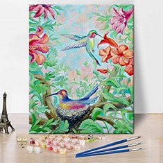 QTY OF ASSORTED ITEMS TO INCLUDE TISHIRON HUMMINGBIRDS PAINT BY NUMBERS 16X20 INCH - RRP £366: LOCATION - C