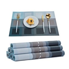 21 X RICHTOP PLACEMATS SET OF 6 PACK WOVEN VINYL TABLE MATS PVC COASTERS HEAT INSULATION STAIN RESISTANT NON SLIP KITCHEN DINING TABLE DECORATION - TOTAL RRP £181: LOCATION - C