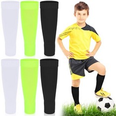 QTY OF KIDS CLOTHING TO INCLUDE PARTIDEAL 2 PAIRS SOCK SLEEVE FOOTBALL STOCK SLEEVES BLACK WHITE GREEN - RRP £350: LOCATION - C