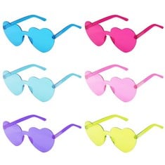QTY OF ASSORTED ITEMS TO INCLUDE 6 PAIRS HEART SHAPED RIMLESS GLASSES HIPPY SPECS - RRP £50: LOCATION - E