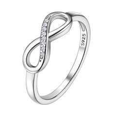 26 X SUPERLIGHT 925 STERLING SILVER CUBIC ZIRCONIA INFINITY RING WOMEN GIRLS SIZE 6 - RRP £369: LOCATION - E