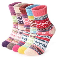 21 X ELIFEACC 5 PAIRS THERMAL WOMENS SOCKS WARM THICK KNITTING WINTER SOCK FOR LADIES , UK 3-7 EU 35-39  - TOTAL RRP £245: LOCATION - A