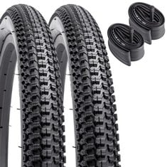 3 X YUNSCM 2-PACK 18 INCH BIKE TYRES 18X2.125 ETRTO 57-335 WITH 2 PACK 18" BIKE TUBES 18X1.75/2.125 AV32MM SCHRADER VALVE COMPATIBLE WITH 18X2.10 18X2.125 18X2.20 MOUNTAIN BICYCLE TYRES AND TUBES , B
