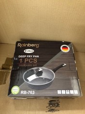 QTY OF ASSORTED ITEMS TO INCLUDE RAINBERG DEEP FRY PAN 1 PCS COOKWARE SET - RRP £350: LOCATION - F
