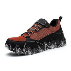 QTY OF ADULT SHOES TO INCLUDE WATERPROOF SAFETY TRAINERS MEN LIGHTWEIGHT 13 UK ORANGE : LOCATION - F