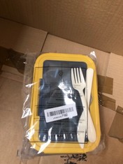 QTY OF ASSORTED ITEMS TO INCLUDE LUNCH BOX WITH KNIFE & FORK YELLOW BLUE - RRP £370: LOCATION - F