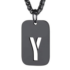 QTY OF JEWELRY TO INCLUDE RICHSTEAL BLACK LETTER PENDANT WITH INITIAL Y ARMY DOG TAGS FOR MEN - RRP £285: LOCATION - A