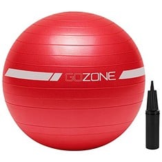 18 X GOZONE EXERCISE BALL - FEATURING ANTI-BURST TECHNOLOGY - HAND PUMP INCLUDED - NON- SLIP SURFACE - EASILY DEFLATABLE FOR STORAGE - 55CM DIAMETER - FOR HOME & GYM WORKOUTS, YOGA, BALANCE AND PREGN