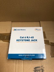 QTY OF ASSORTED ITEMS TO INCLUDE CAT 6 RJ45 KEYSTONE JACK 25 PACK RRP £284: LOCATION - G