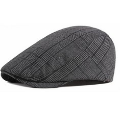 10 X CHENGZI MEN WINTER FLAT CAPS HATS PEAKED FLAT CAP NEWSBOY HATS , BLACK  - TOTAL RRP £113: LOCATION - A