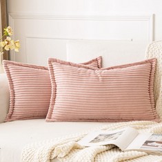 QTY OF ASSORTED ITEMS TO INCLUDE MULEE CORDUROY CUSHION 2 PACK PINK 40 X 60 CM - RRP £250: LOCATION - A