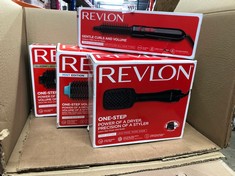 QTY OF ITEMS TO INCLUDE REVLON HAIR TOOLS RVHA 6017 UK TANGLE FREE HOT AIR STYLER, BLACK: LOCATION - RACK A