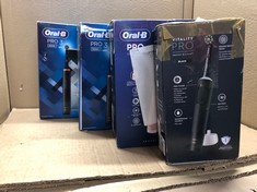 QTY OF ITEMS TO INCLUDE ORAL-B PRO 3 ELECTRIC TOOTHBRUSHES FOR ADULTS, GIFTS FOR WOMEN / MEN, 1 CROSS ACTION TOOTHBRUSH HEAD & MONDRIAN TRAVEL CASE, 3 MODES WITH TEETH WHITENING, 2 PIN UK PLUG, 3500:
