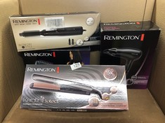 QTY OF ITEMS TO INCLUDE REMINGTON AS7051 VOLUME AND CURL AIR STYLER, BLACK/ PINK: LOCATION - RACK A
