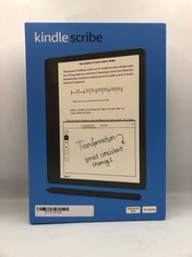 KINDLE SCRIBE (16 GB), THE FIRST KINDLE AND DIGITAL NOTEBOOK, ALL IN ONE, WITH A 10.2" 300 PPI PAPERWHITE DISPLAY, INCLUDES PREMIUM PEN.: LOCATION - RACK A