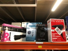 QTY OF ITEMS TO INCLUDE REVLON RVDR5823UK HARMONY DRY & STYLE 1600W HAIR DRYER: LOCATION - RACK E