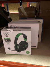 QTY OF ITEMS TO INCLUDE TURTLE BEACH RECON 50X GAMING HEADSET: LOCATION - RACK E