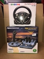 THRUSTMASTER TCA CAPTAIN PACK X AIRBUS EDITION - OFFICIALLY LICENSED FOR XBOX SERIES X|S AND PC + SUPERDRIVE SV 250 GAMING WHEEL: LOCATION - RACK E