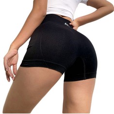 54 X LOZADIA RUNNING SHORTS FOR WOMEN?HIGH WAISTED TUMMY CONTROL BUTT LIFTING GYM SHORTS, COMFORTABLE SPORT SHORTS FOR GYM, CYCLING, YOGA, RUNNING BLACK - TOTAL RRP £269: LOCATION - A