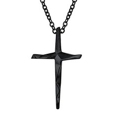 QTY OF ITEMS TO INCLUDE RICH STEEL MENS NECKLACE CRUCIFIX PENDANT: LOCATION - D