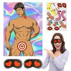 29 X 16 PCS/SET HEN PARTY GAMES FOR ADULTS, BACHELORETTE PARTY GAME DECORATIONS WITH POSTER PASTER AND EYE MASK GIRLS NIGHT HUNK POSTER FOR BEACH SWIMMING POOL WILLYS HEN PARTY BRIDAL SHOWER GIRLS NI