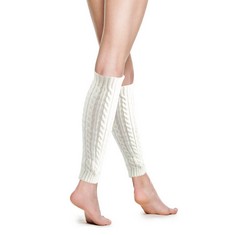 17 X ARTIFYSHORE LEG WARMERS,UNISEX CABLE KNIT LEG WARMERS,KNITTED CROCHET LONG SOCKS FOR WOMEN MEN (WHITE) - TOTAL RRP £220: LOCATION - A