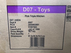 PINK TRIPLE TOY KITCHEN:: LOCATION - LEFT RACK(COLLECTION OR OPTIONAL DELIVERY AVAILABLE)
