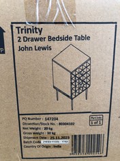 TRINITY 2 DRAWER BEDSIDE TABLE RRP £299: LOCATION - FLOOR(COLLECTION OR OPTIONAL DELIVERY AVAILABLE)