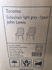 TORONTO SIDE CHAIR LIGHT GREY RRP £239: LOCATION - FLOOR(COLLECTION OR OPTIONAL DELIVERY AVAILABLE)