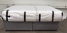 JOHN LEWIS CLIMATE COLLECTION 2000 MATTRESS APPROX SIZE 135 X 190CM + GREY FABRIC DIVAN BASE RRP £1098: LOCATION - FRONT FLOOR(COLLECTION OR OPTIONAL DELIVERY AVAILABLE)