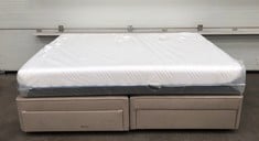 TEMPUR CLOUD ELITE MATTRESS APPROX 135X190 & BEIGE FABRIC DIVAN BASE RRP £1598: LOCATION - FRONT FLOOR(COLLECTION OR OPTIONAL DELIVERY AVAILABLE)