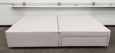GREY FABRIC CUSHIONED DIVAN BASE APPROX SIZE 120 X 190CM RRP £349: LOCATION - FRONT FLOOR(COLLECTION OR OPTIONAL DELIVERY AVAILABLE)