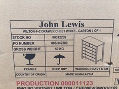 JOHN LEWIS WILTON WHITE  4+2 DRAWER CHEST RRP £259: LOCATION - FRONT FLOOR(COLLECTION OR OPTIONAL DELIVERY AVAILABLE)