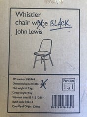 JOHN LEWIS WHISTLER CHAIR BLACK RRP £99::: LOCATION - FRONT FLOOR(COLLECTION OR OPTIONAL DELIVERY AVAILABLE)
