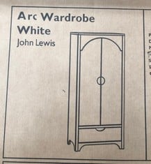 JOHN LEWIS WHITE ARC WARDROBE RRP £310: LOCATION - MIDDLE FLOOR(COLLECTION OR OPTIONAL DELIVERY AVAILABLE)