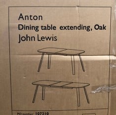 JOHN LEWIS ANTON EXTENDING OAK DINING TABLE RRP £359: LOCATION - BACK WALL(COLLECTION OR OPTIONAL DELIVERY AVAILABLE)