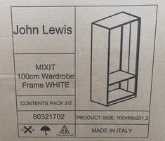 JOHN LEWIS MIXIT 100CM WARDROBE FRAME WHITE RRP £499: LOCATION - BACK WALL(COLLECTION OR OPTIONAL DELIVERY AVAILABLE)
