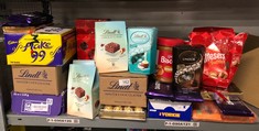 QTY OF ITEMS TO INCLUDE LINDT LINDOR 70% CHOCOLATE TRUFFLES BOX - APPROX 16 BALLS, 200G - CHOCOLATE TRUFFLES WITH A SMOOTH MELTING FILLING SOME ITEMS MAY BE BEST BEFORE : LOCATION - A RACK