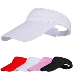 41 X COORABY WOMEN'S SUN VISORS SPORTS ADJUSTABLE SUN VISOR LONG BRIM HAT WITH SWEATBAND, WHITE, M - TOTAL RRP £171: LOCATION - A RACK