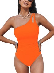 QTY OF ASSORTED ITEMS TO INCLUDE WOMENS ONE PIECE TUMMY CONTROL SWIMSUIT. ORANGE. M. : LOCATION - C RACK