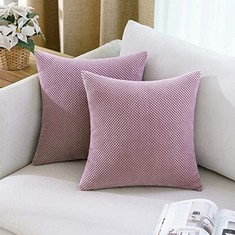 QTY OF ASSORTED ITEMS TO INCLUDE SET OF 2 DECORATIVE CORDUROY CUSHION COVERS. DARK PINK. TOTAL RRP £200: LOCATION - C RACK