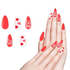 QTY OF ASSORTED ITEMS TO INCLUDE 24PCS RED/WHITE PRESS ON NAILS.: LOCATION - C RACK