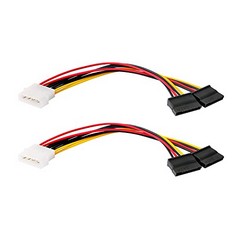 25 X MOLEX TO SATA POWER CABLES, LP4 MOLEX 4 PIN TO 2 HEAD SATA 15 PIN POWER SPLITTER CABLE, 2PCS MALE MALE TO FEMALE SATA ADAPTER LEAD FOR PC POWER UNIT TO POWER HDD/SSD/DVD - RW/HARD DRIVE - TOTAL